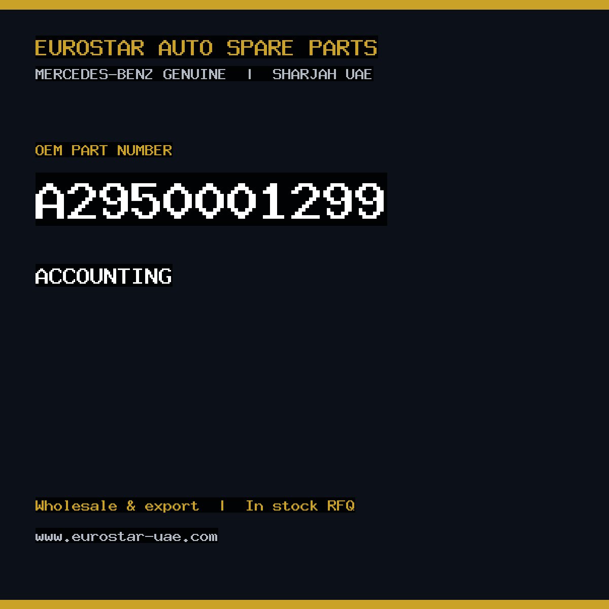 Mercedes-Benz Genuine ACCOUNTING A2950001299