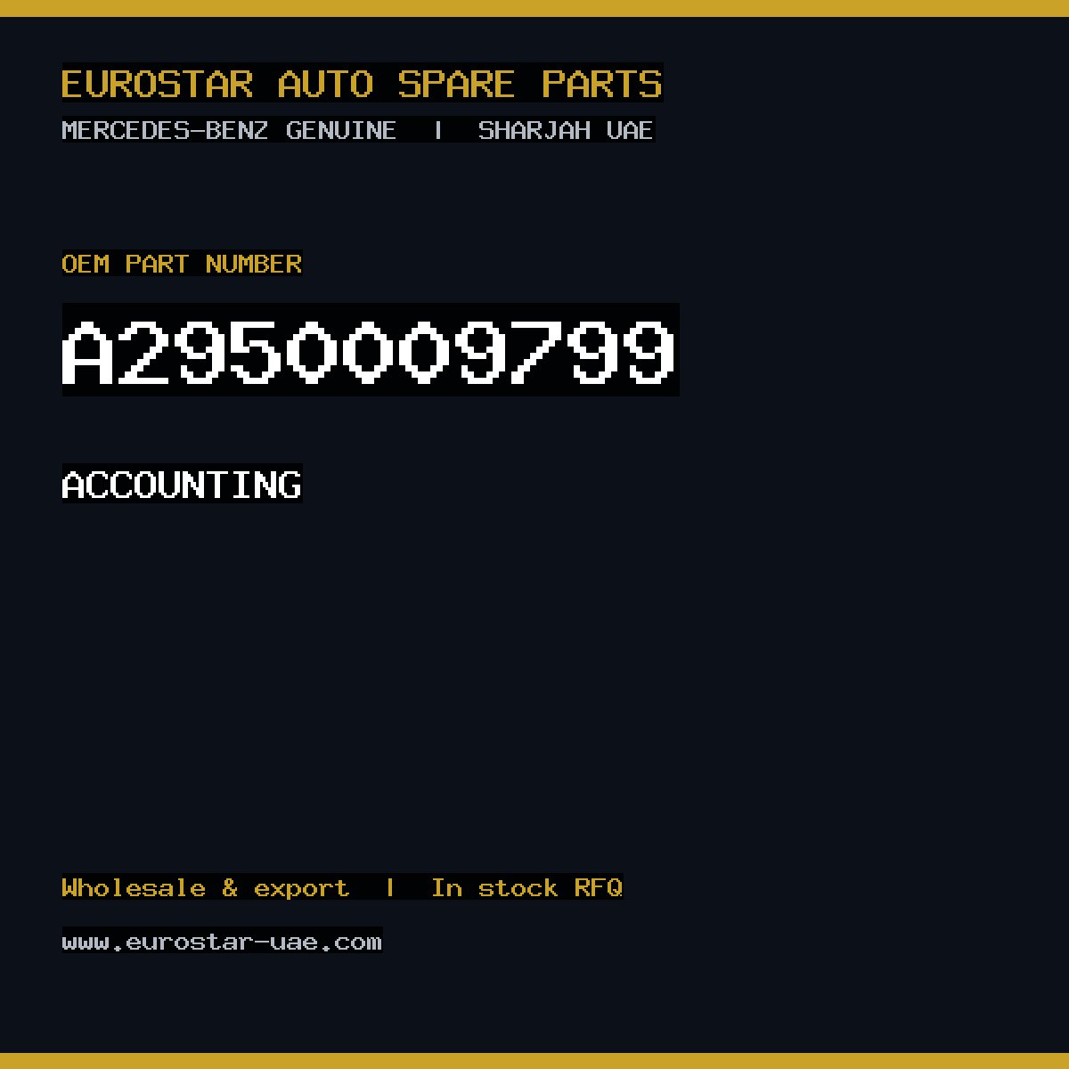 Mercedes-Benz Genuine ACCOUNTING A2950009799
