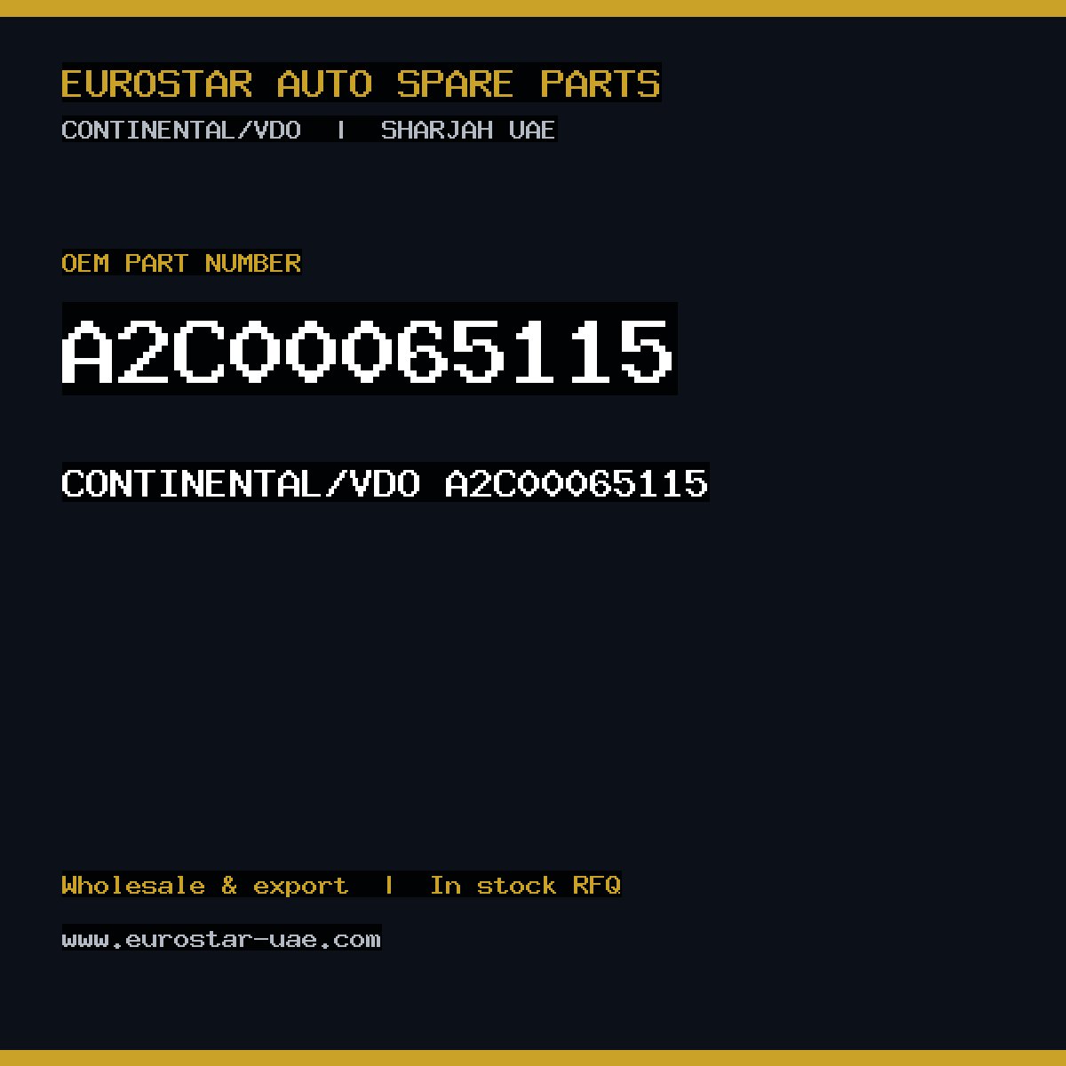 A2C00065115 — CONTINENTAL/VDO A2C00065115