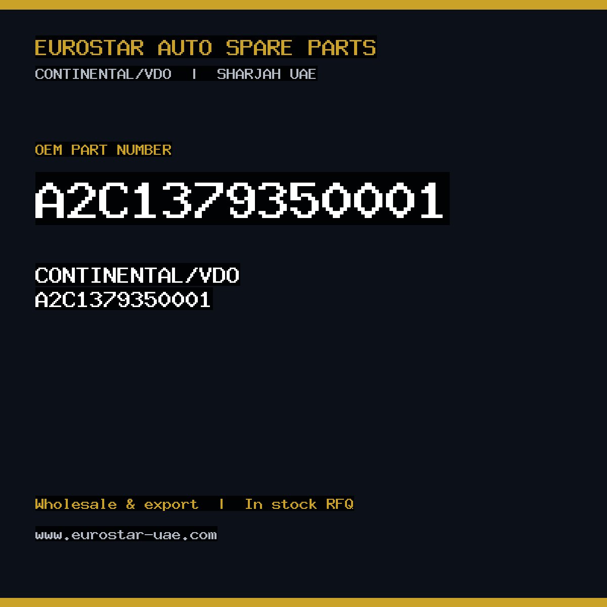 A2C1379350001 — CONTINENTAL/VDO A2C1379350001