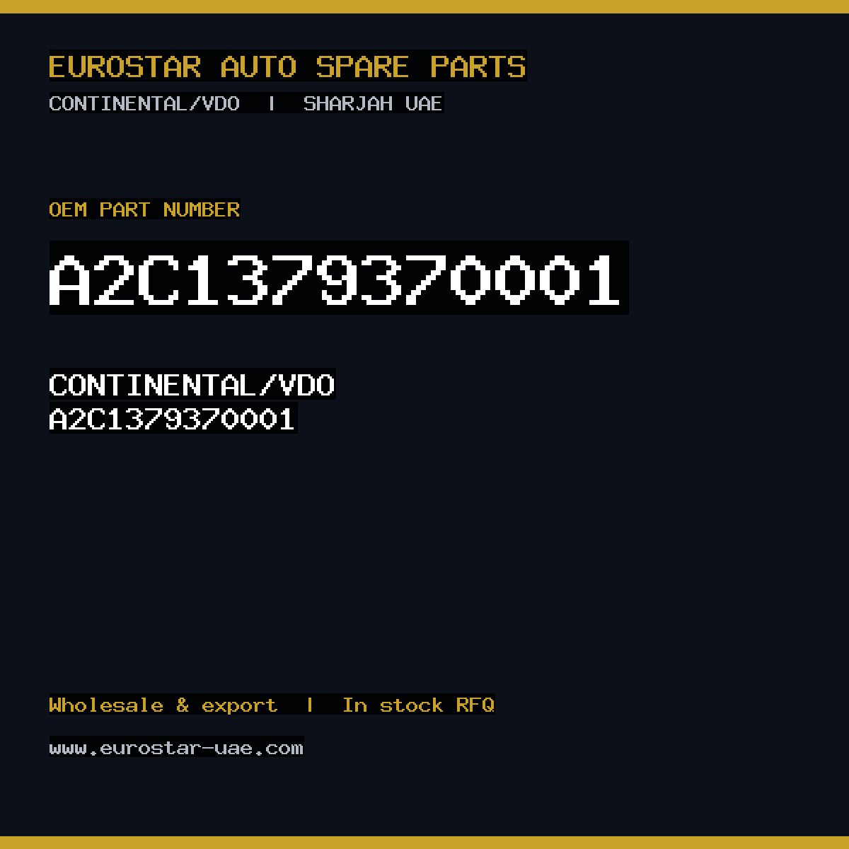 A2C1379370001 — CONTINENTAL/VDO A2C1379370001