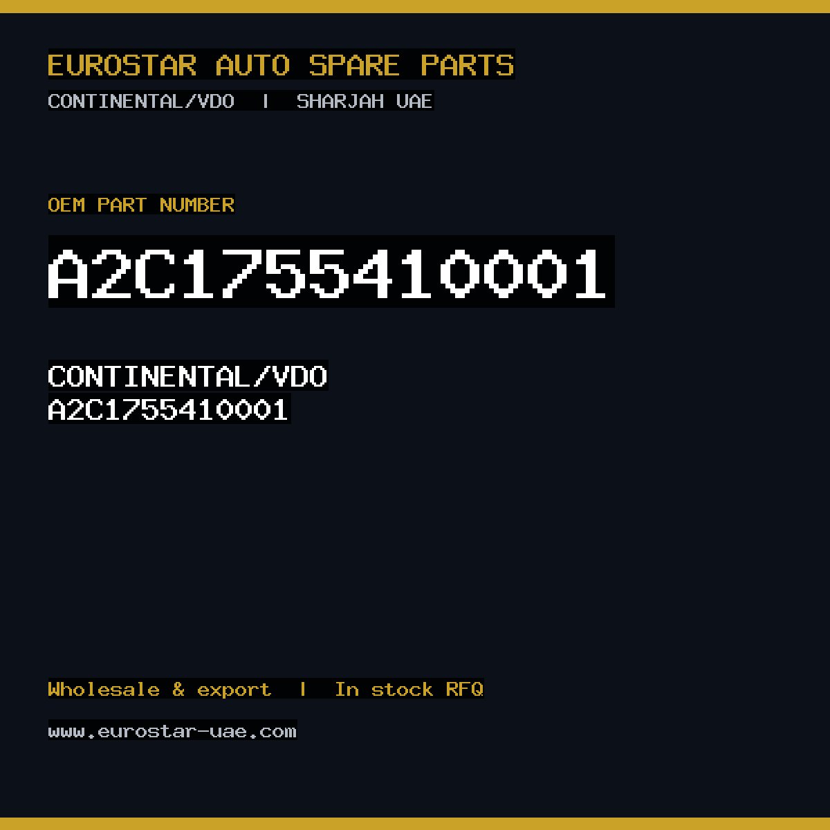 A2C1755410001 — CONTINENTAL/VDO A2C1755410001