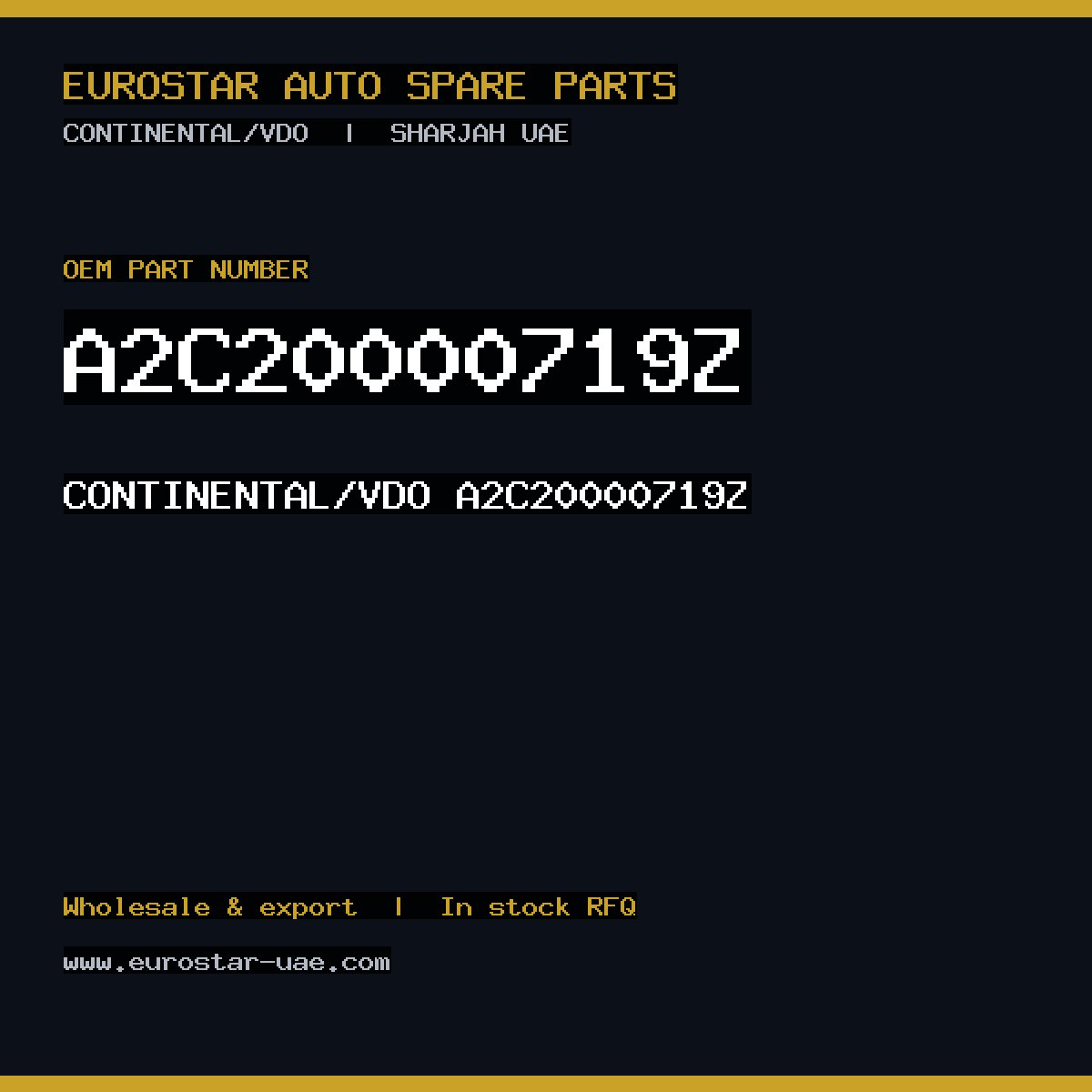 A2C20000719Z — CONTINENTAL/VDO A2C20000719Z