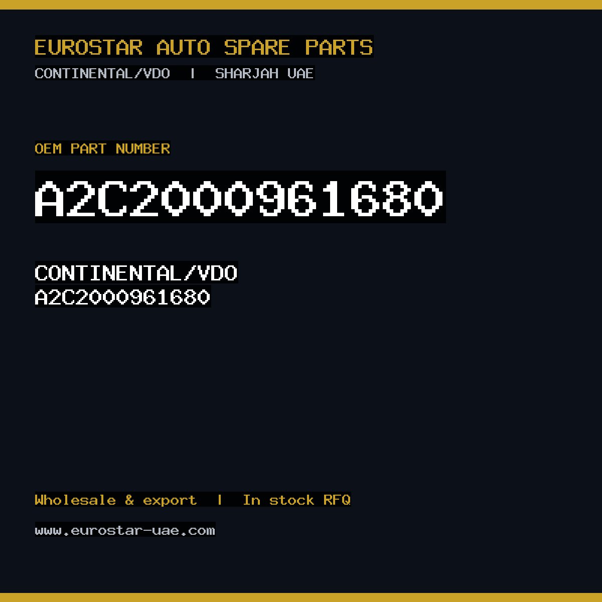 A2C2000961680 — CONTINENTAL/VDO A2C2000961680