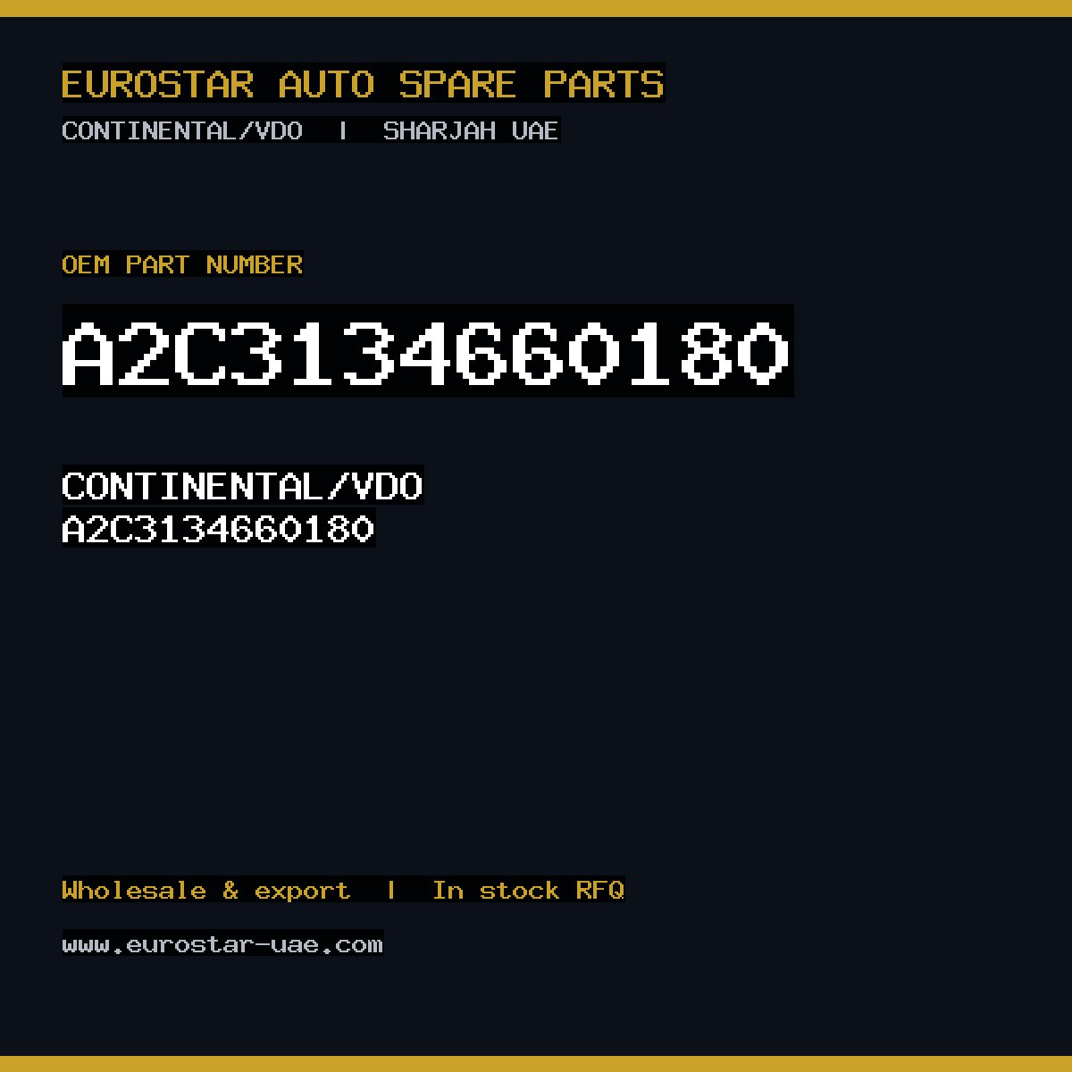 A2C3134660180 — CONTINENTAL/VDO A2C3134660180