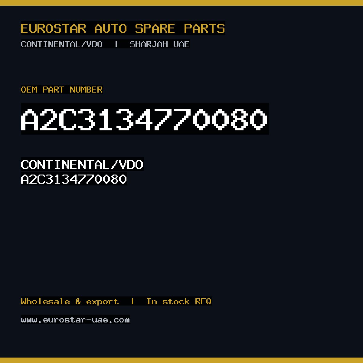 A2C3134770080 — CONTINENTAL/VDO A2C3134770080