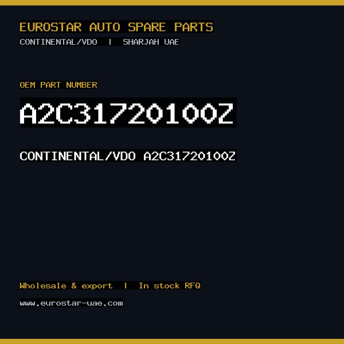 A2C31720100Z — CONTINENTAL/VDO A2C31720100Z