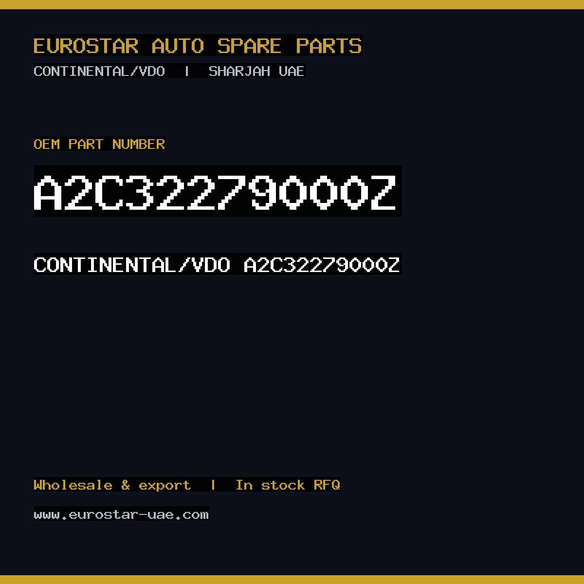 A2C32279000Z — CONTINENTAL/VDO A2C32279000Z