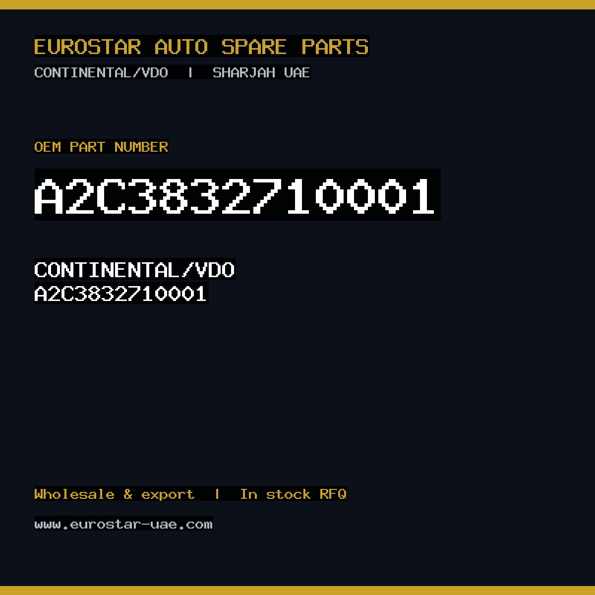 A2C3832710001 — CONTINENTAL/VDO A2C3832710001