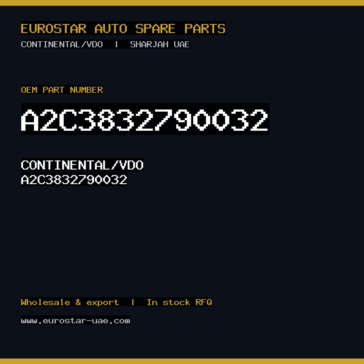 A2C3832790032 — CONTINENTAL/VDO A2C3832790032