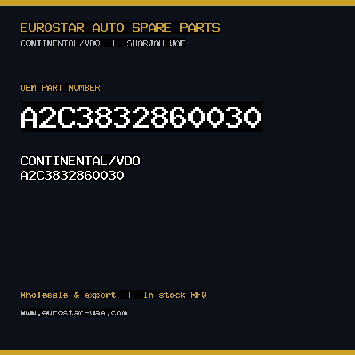 A2C3832860030 — CONTINENTAL/VDO A2C3832860030