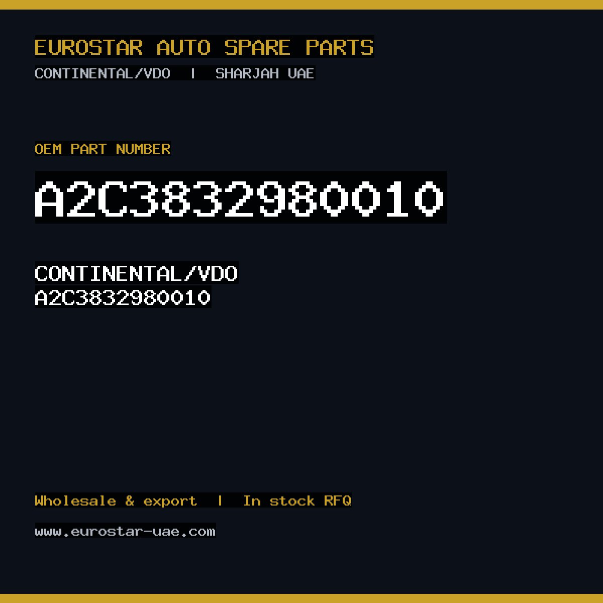 A2C3832980010 — CONTINENTAL/VDO A2C3832980010