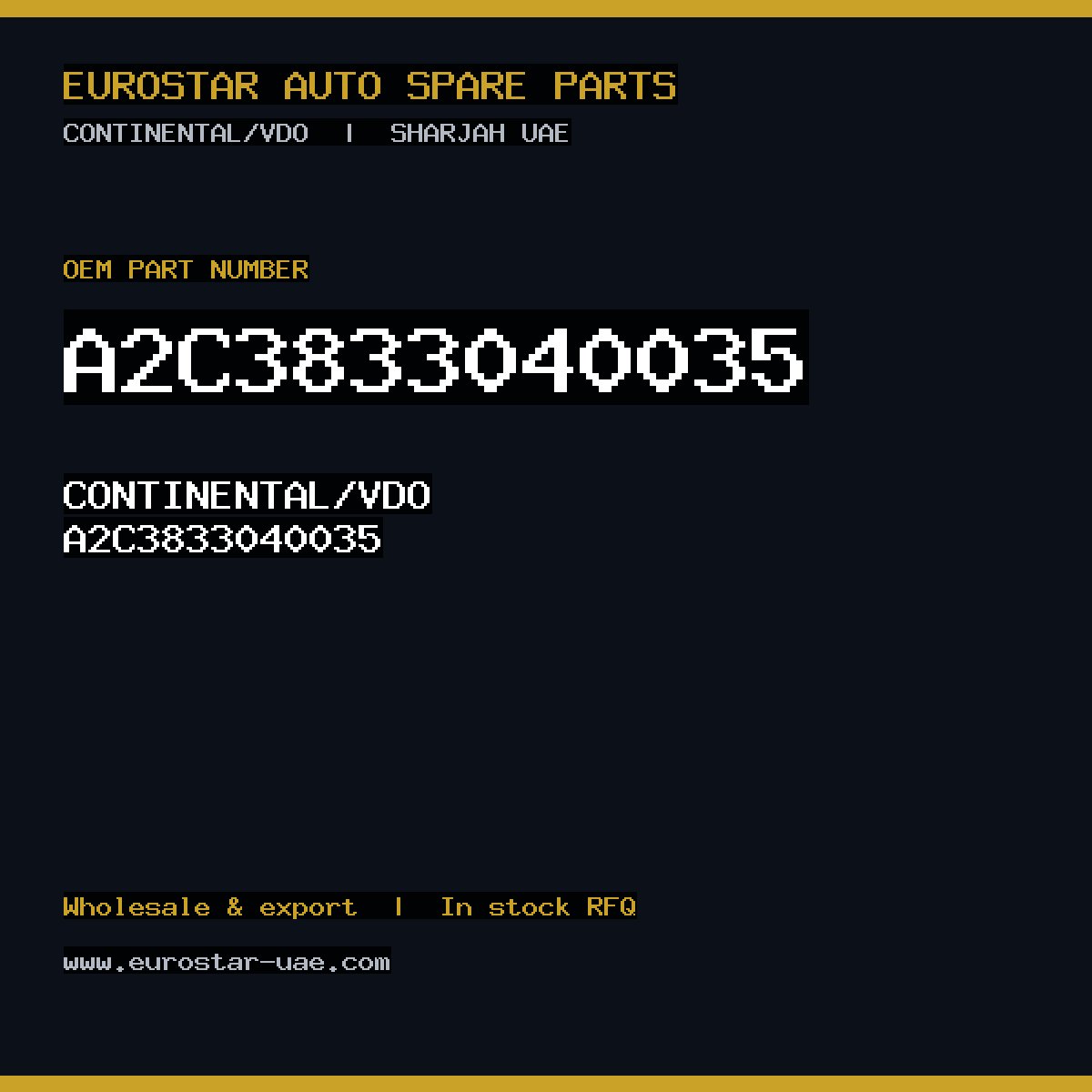 A2C3833040035 — CONTINENTAL/VDO A2C3833040035