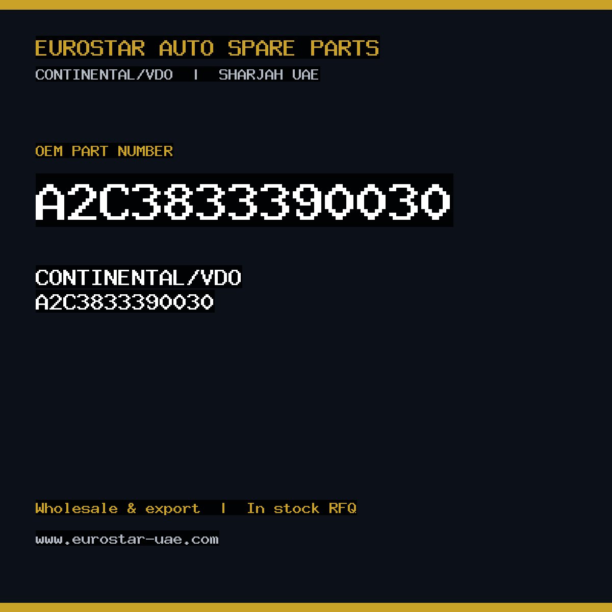 A2C3833390030 — CONTINENTAL/VDO A2C3833390030