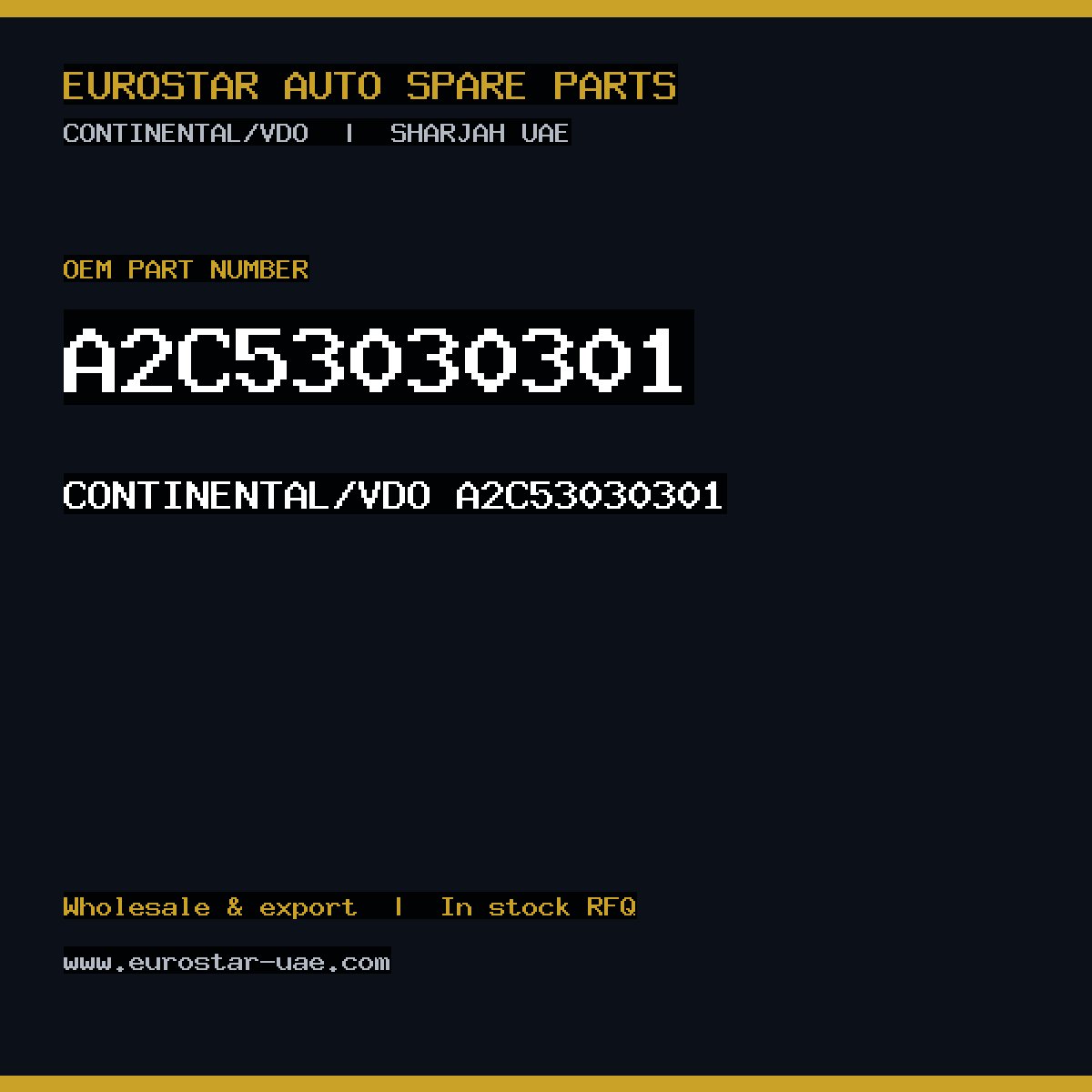 A2C53030301 — CONTINENTAL/VDO A2C53030301