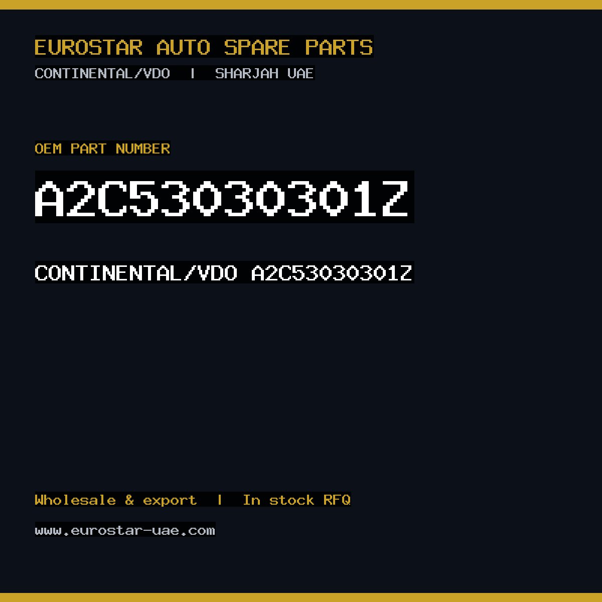 A2C53030301Z — CONTINENTAL/VDO A2C53030301Z