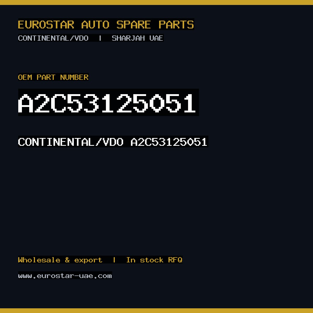A2C53125051 — CONTINENTAL/VDO A2C53125051