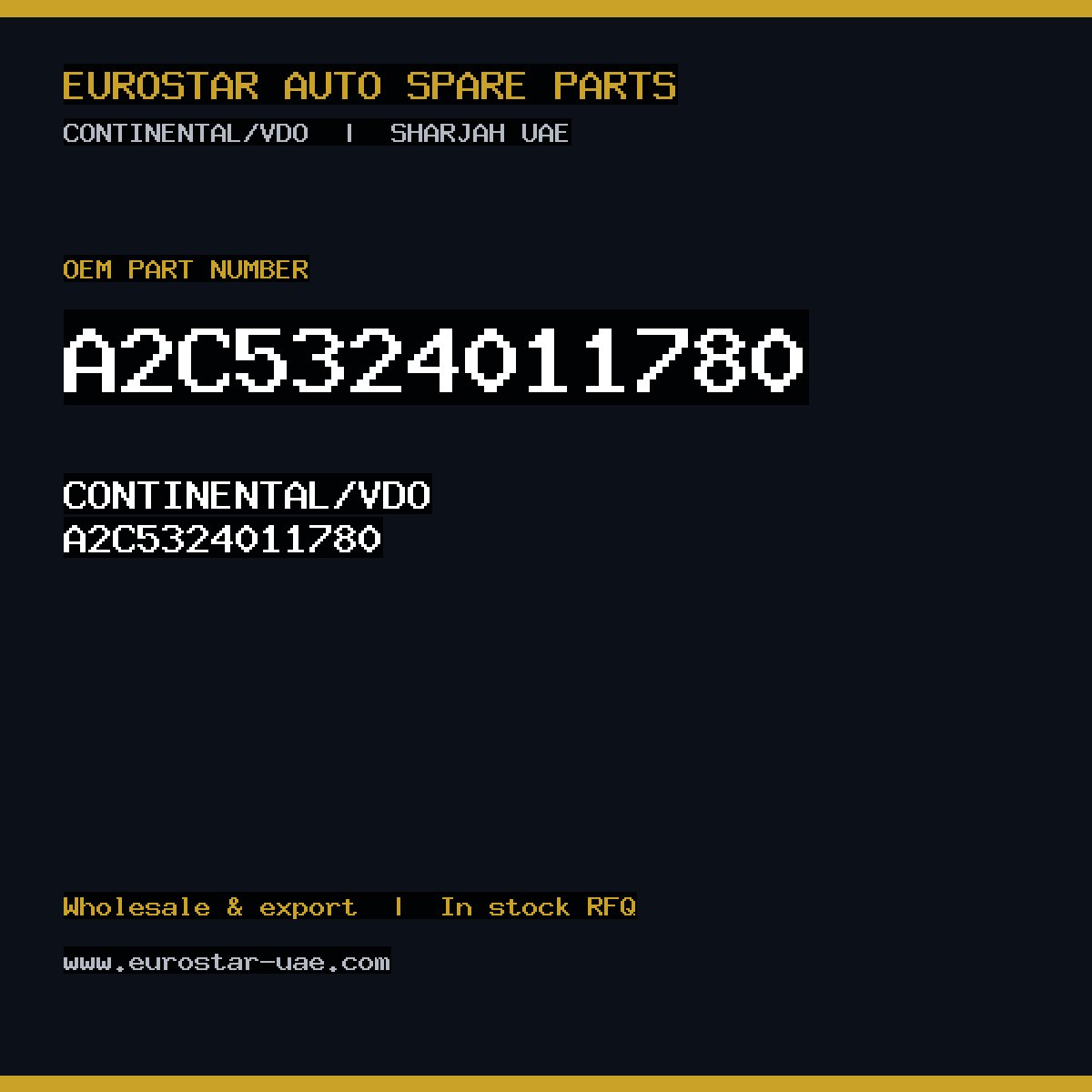 A2C5324011780 — CONTINENTAL/VDO A2C5324011780