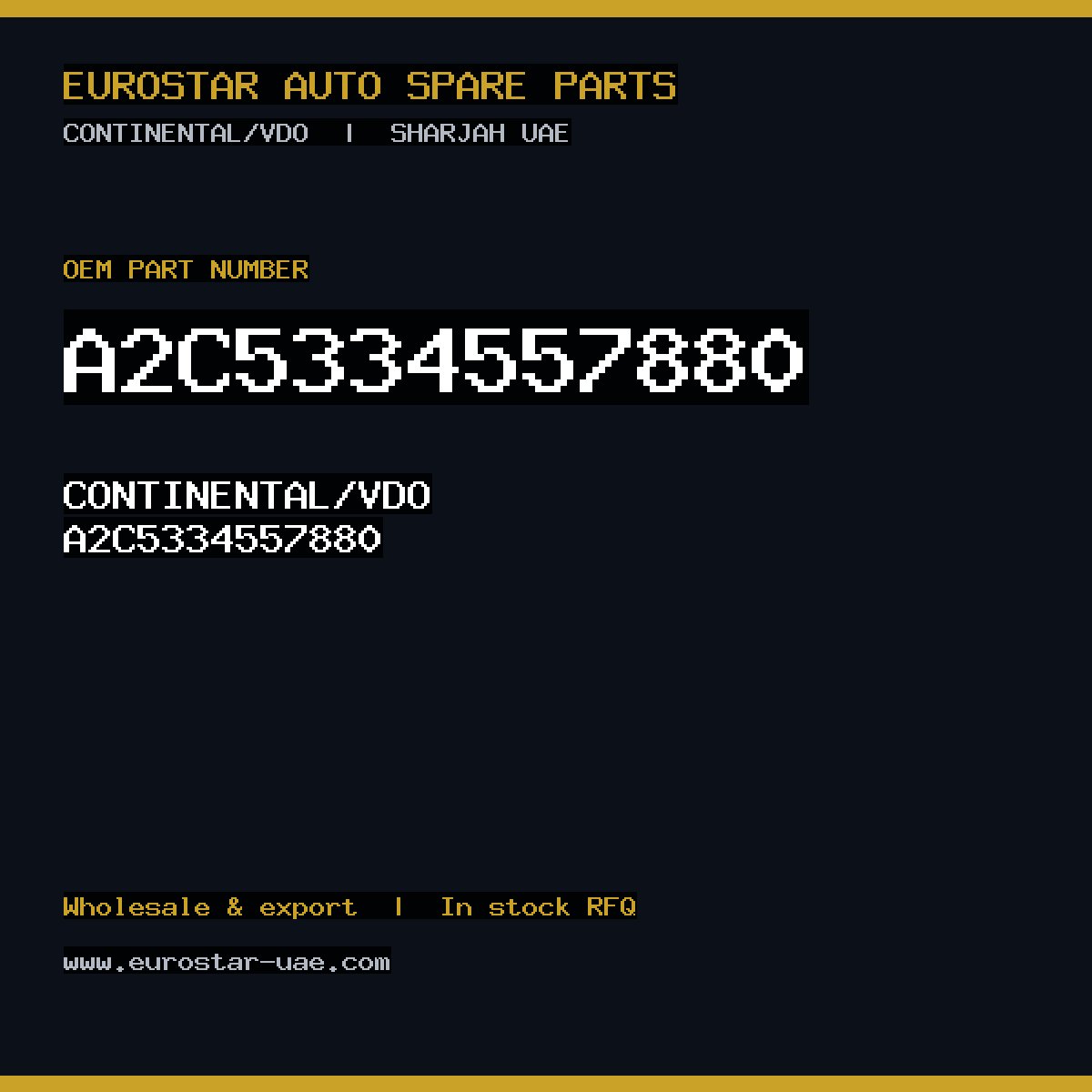 A2C5334557880 — CONTINENTAL/VDO A2C5334557880