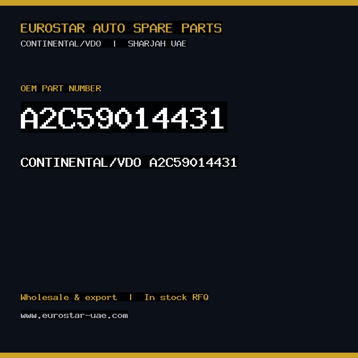 A2C59014431 — CONTINENTAL/VDO A2C59014431