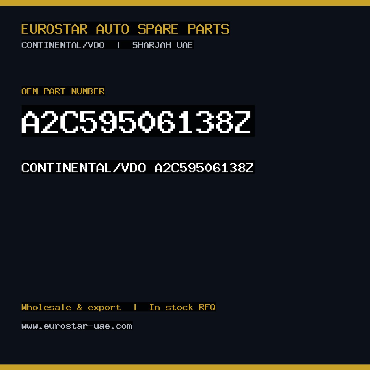 A2C59506138Z — CONTINENTAL/VDO A2C59506138Z