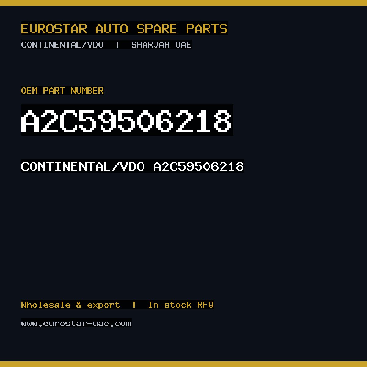 A2C59506218 — CONTINENTAL/VDO A2C59506218