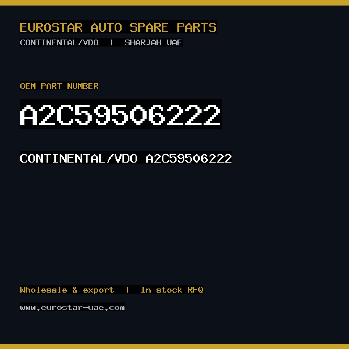A2C59506222 — CONTINENTAL/VDO A2C59506222