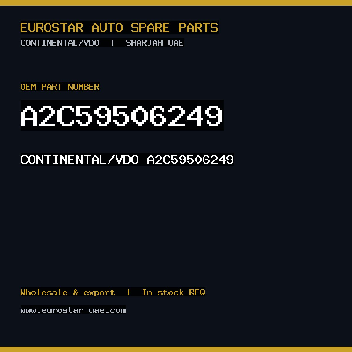 A2C59506249 — CONTINENTAL/VDO A2C59506249