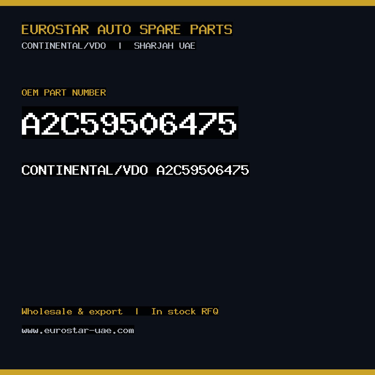 A2C59506475 — CONTINENTAL/VDO A2C59506475