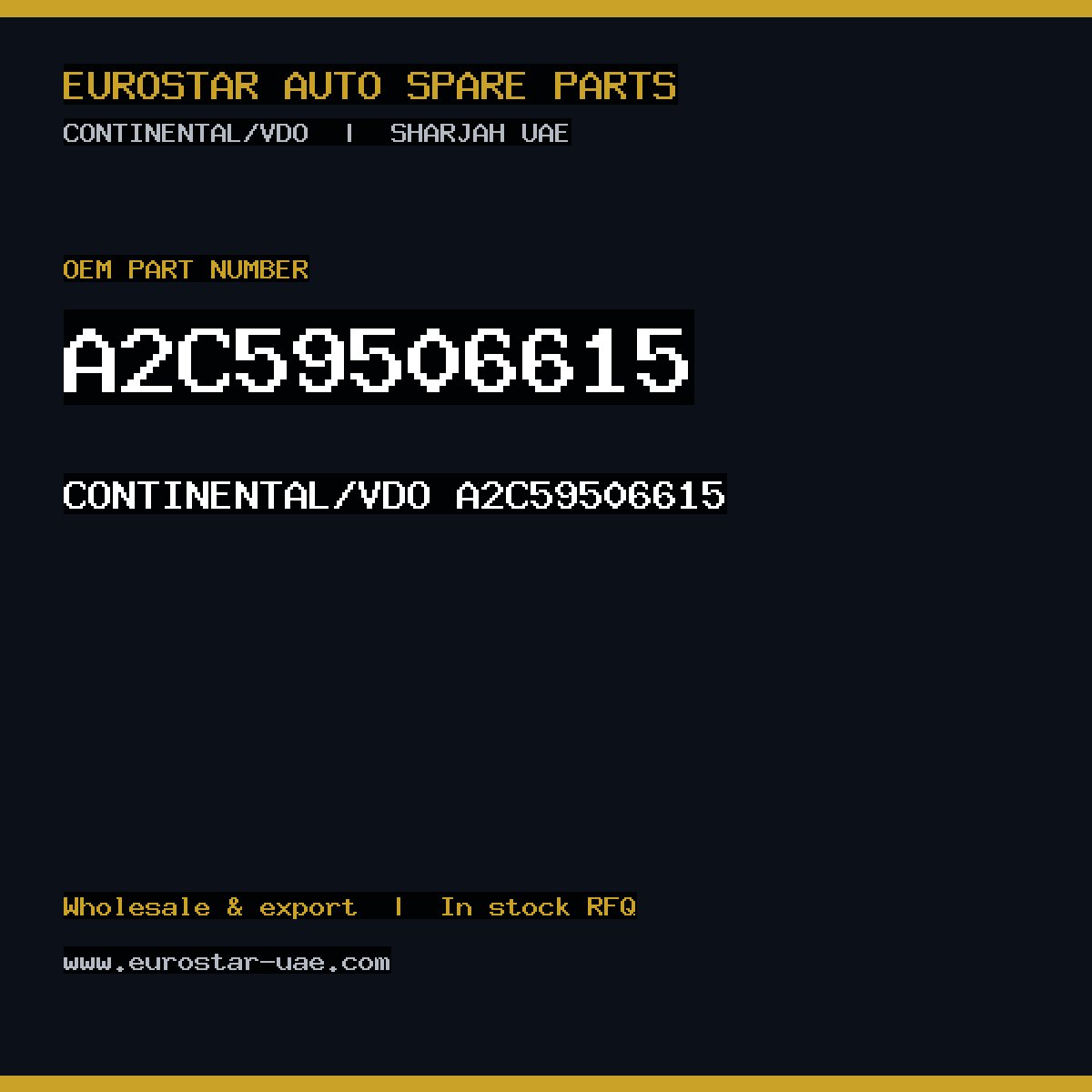 A2C59506615 — CONTINENTAL/VDO A2C59506615