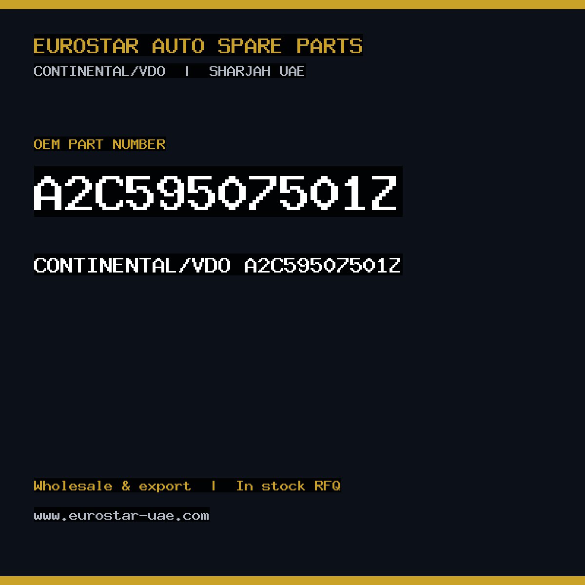A2C59507501Z — CONTINENTAL/VDO A2C59507501Z