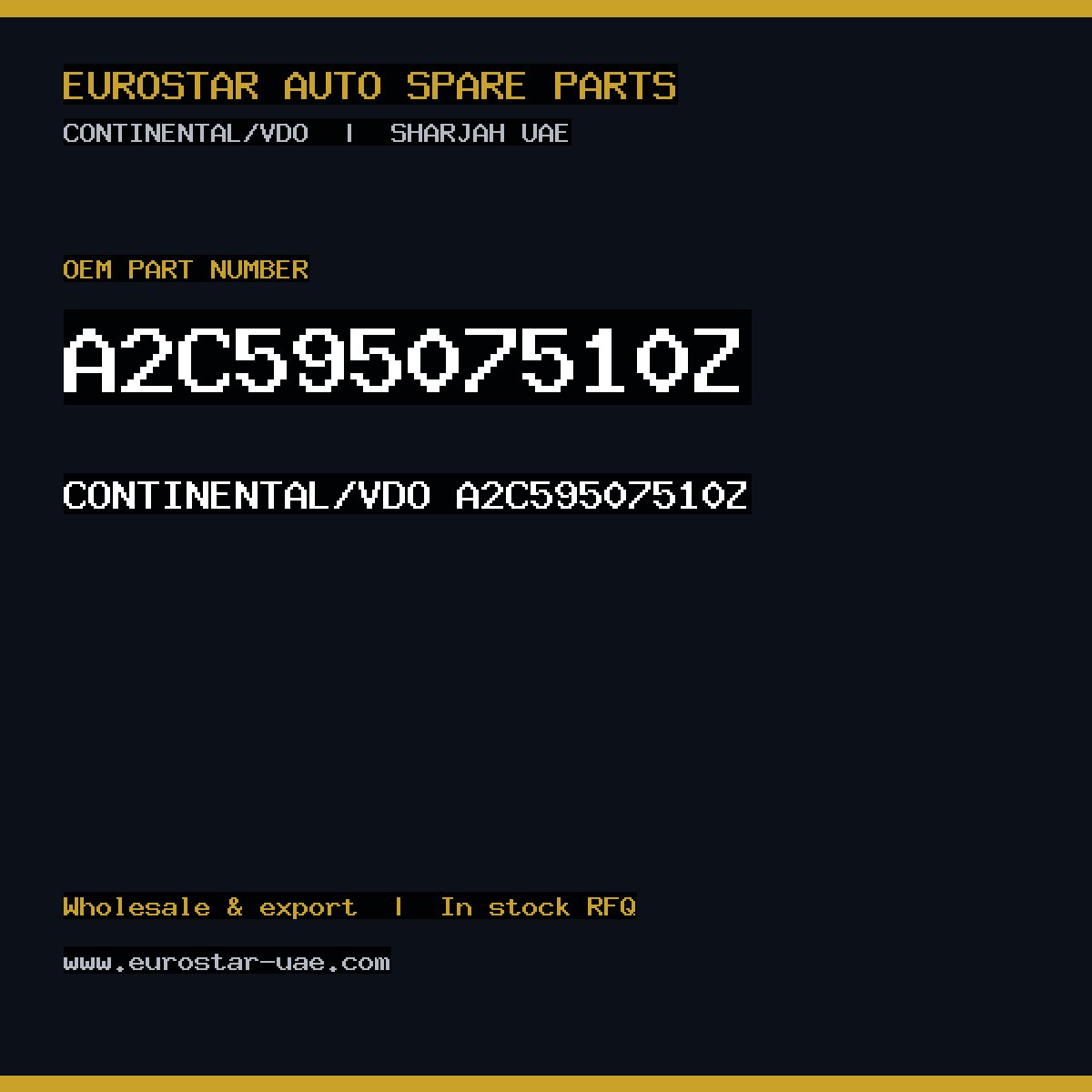 A2C59507510Z — CONTINENTAL/VDO A2C59507510Z