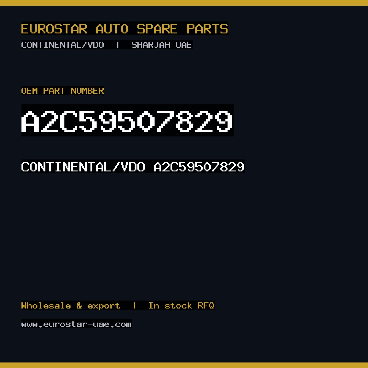 A2C59507829 — CONTINENTAL/VDO A2C59507829