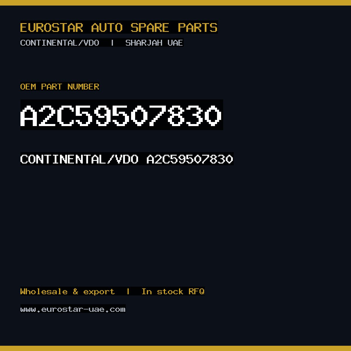 A2C59507830 — CONTINENTAL/VDO A2C59507830