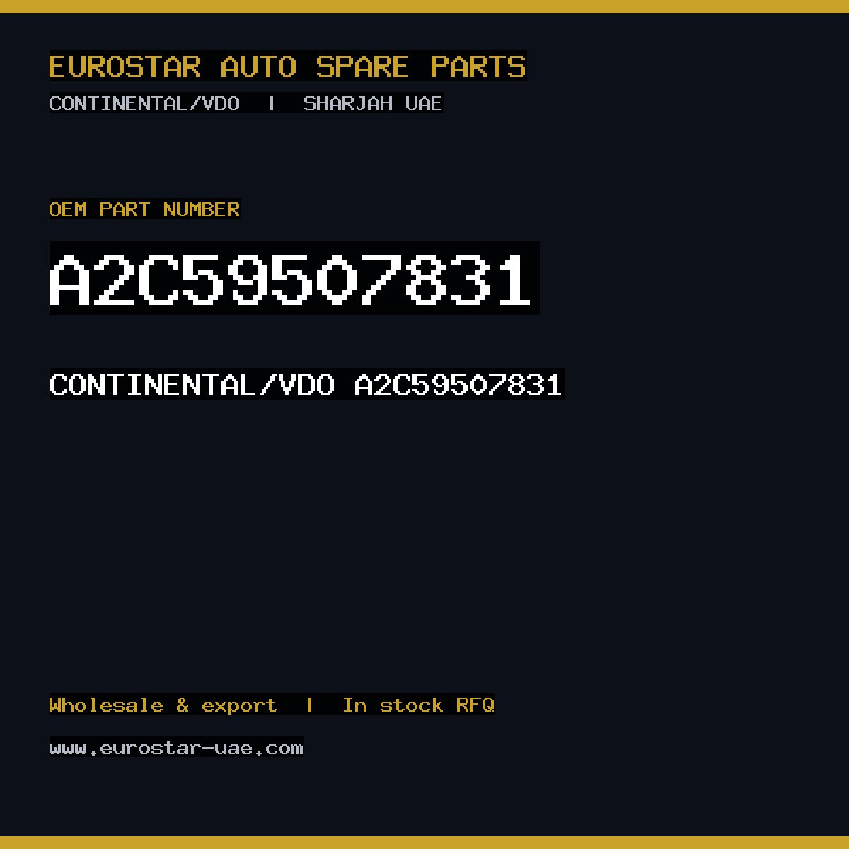 A2C59507831 — CONTINENTAL/VDO A2C59507831
