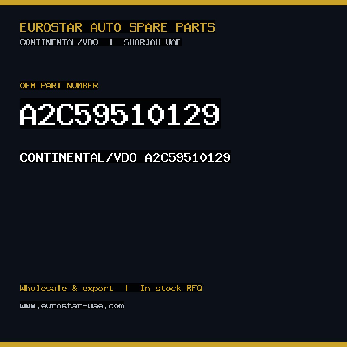 A2C59510129 — CONTINENTAL/VDO A2C59510129
