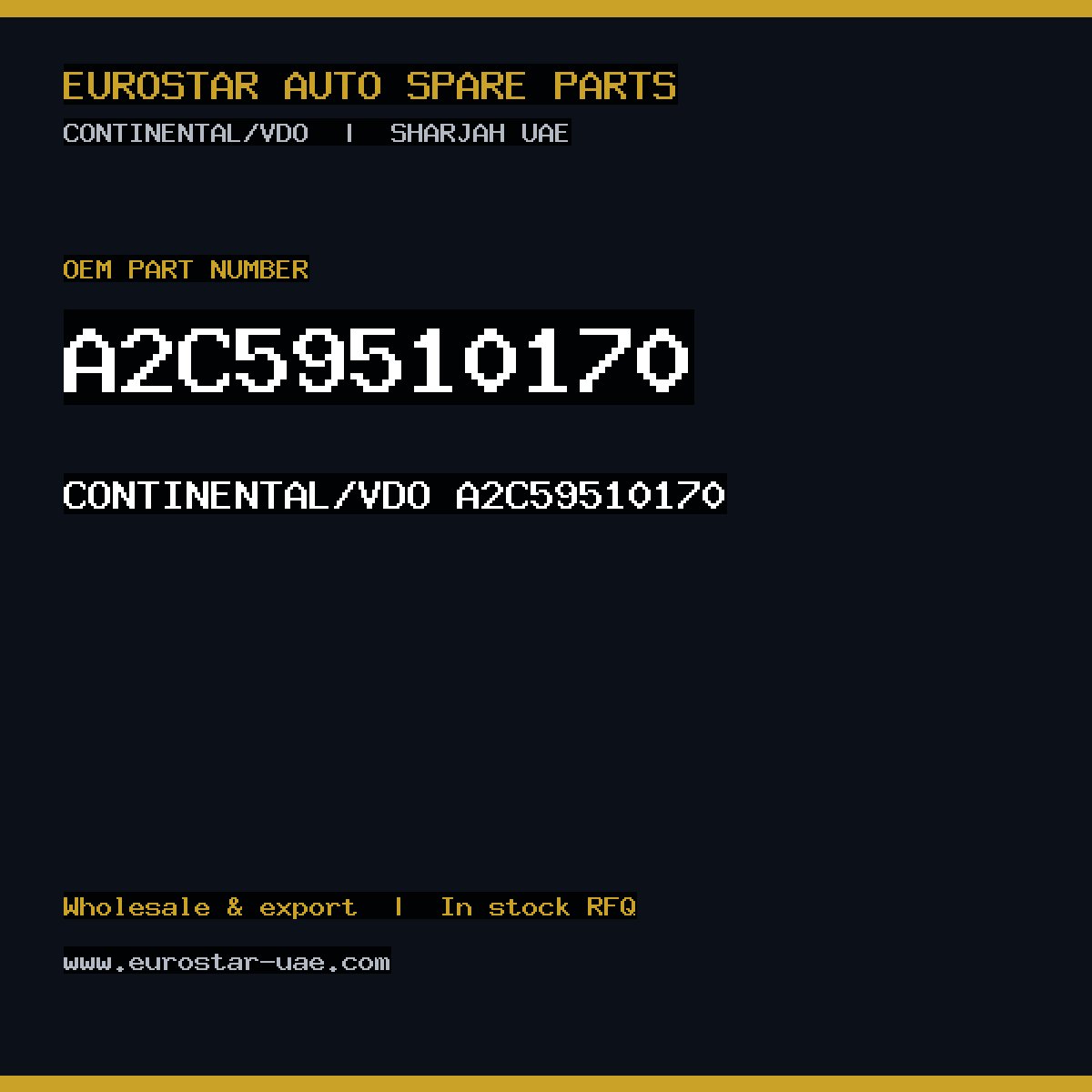 A2C59510170 — CONTINENTAL/VDO A2C59510170