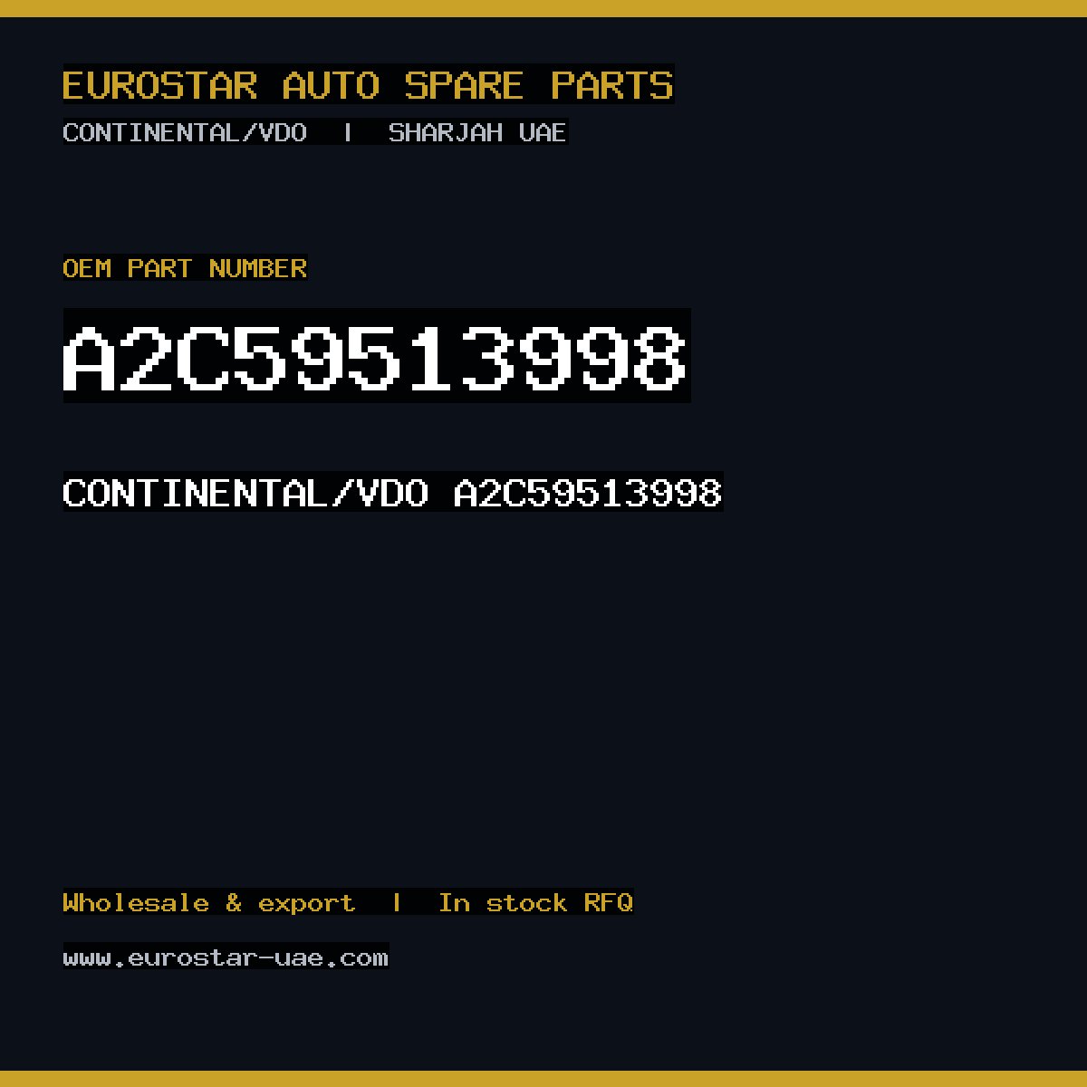 A2C59513998 — CONTINENTAL/VDO A2C59513998