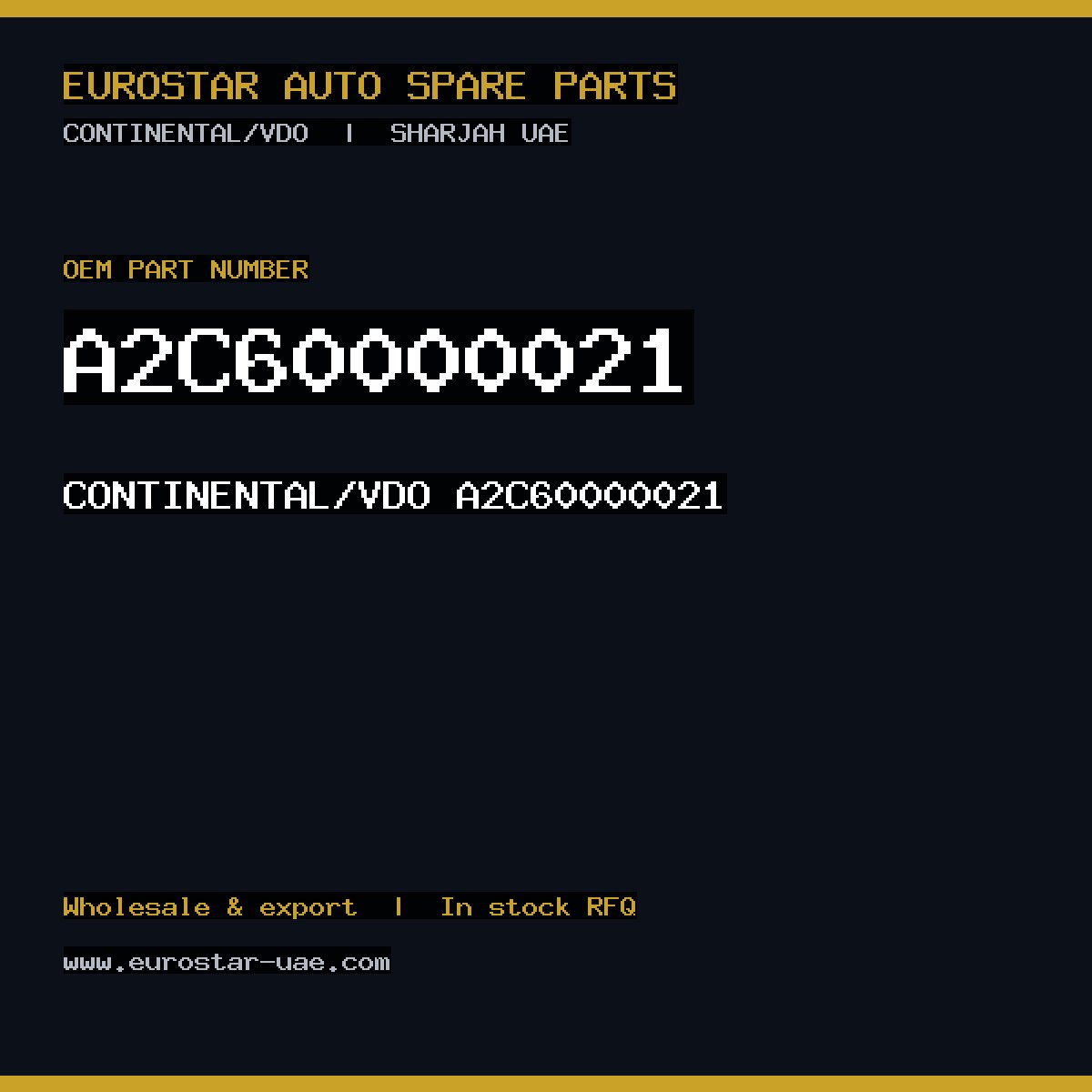 A2C60000021 — CONTINENTAL/VDO A2C60000021