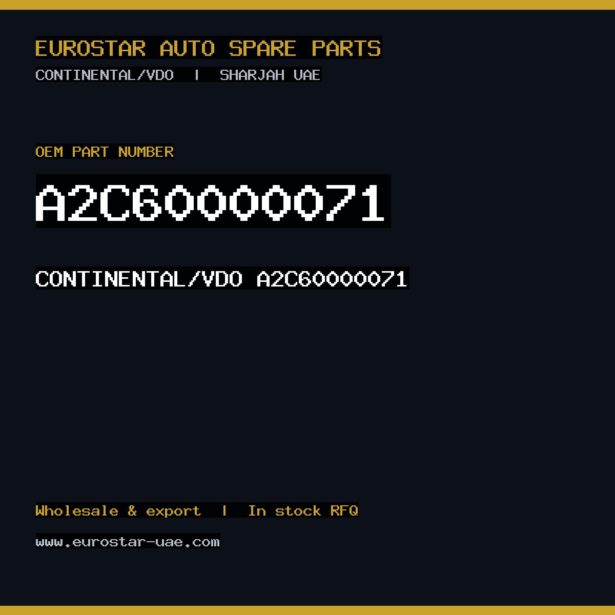 A2C60000071 — CONTINENTAL/VDO A2C60000071