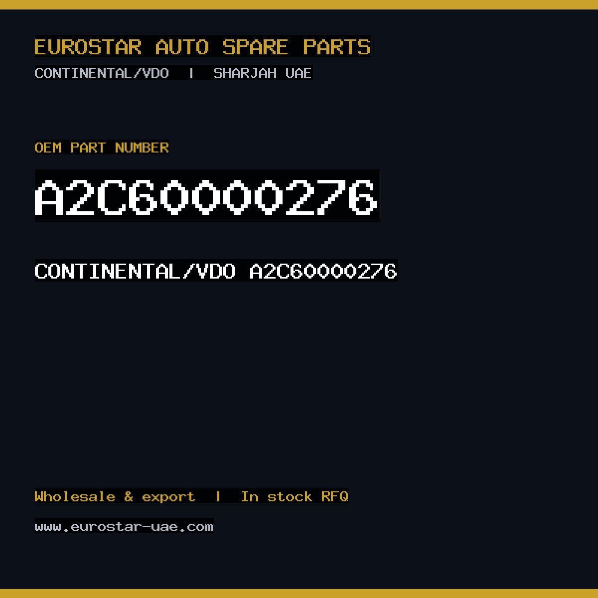 A2C60000276 — CONTINENTAL/VDO A2C60000276