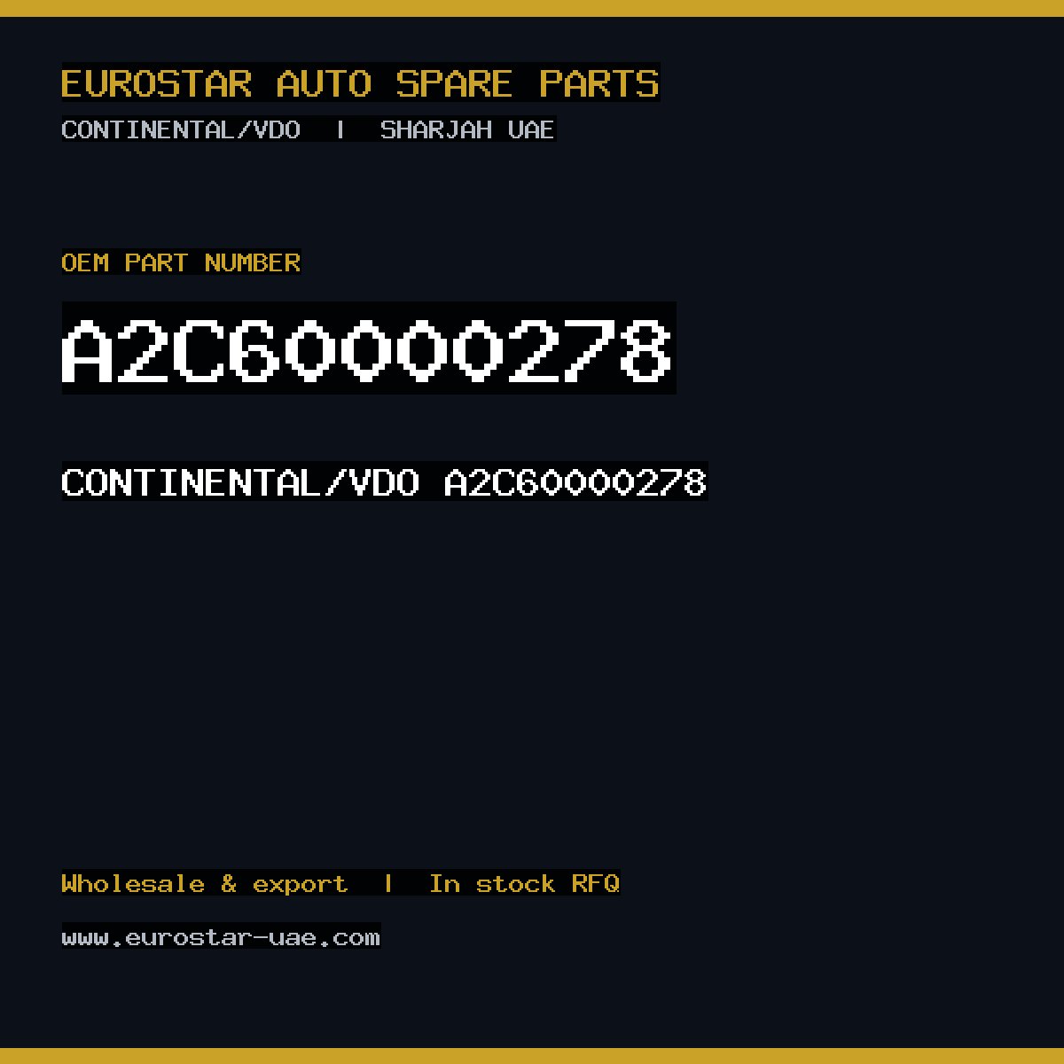 A2C60000278 — CONTINENTAL/VDO A2C60000278
