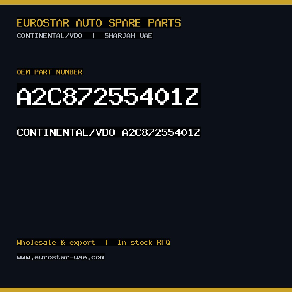 A2C87255401Z — CONTINENTAL/VDO A2C87255401Z