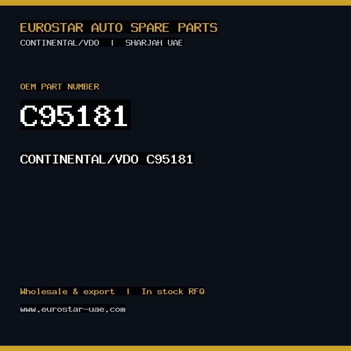 C95181 — CONTINENTAL/VDO C95181