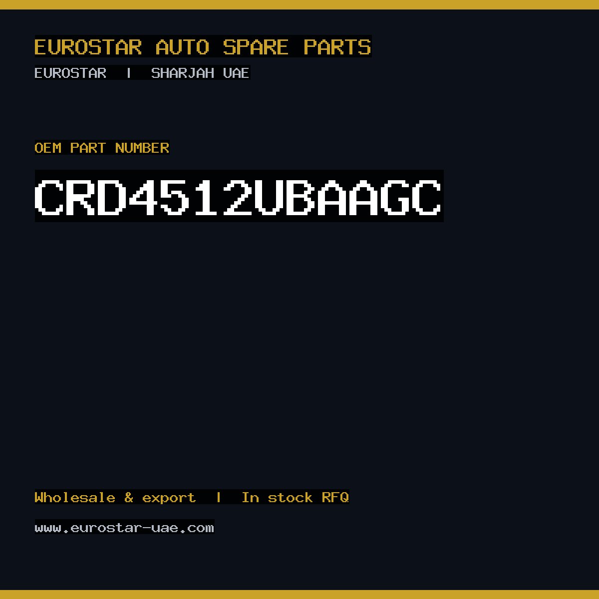 CRD4512UBA/AGC — CONTINENTAL/VDO CRD4512UBA/AGC