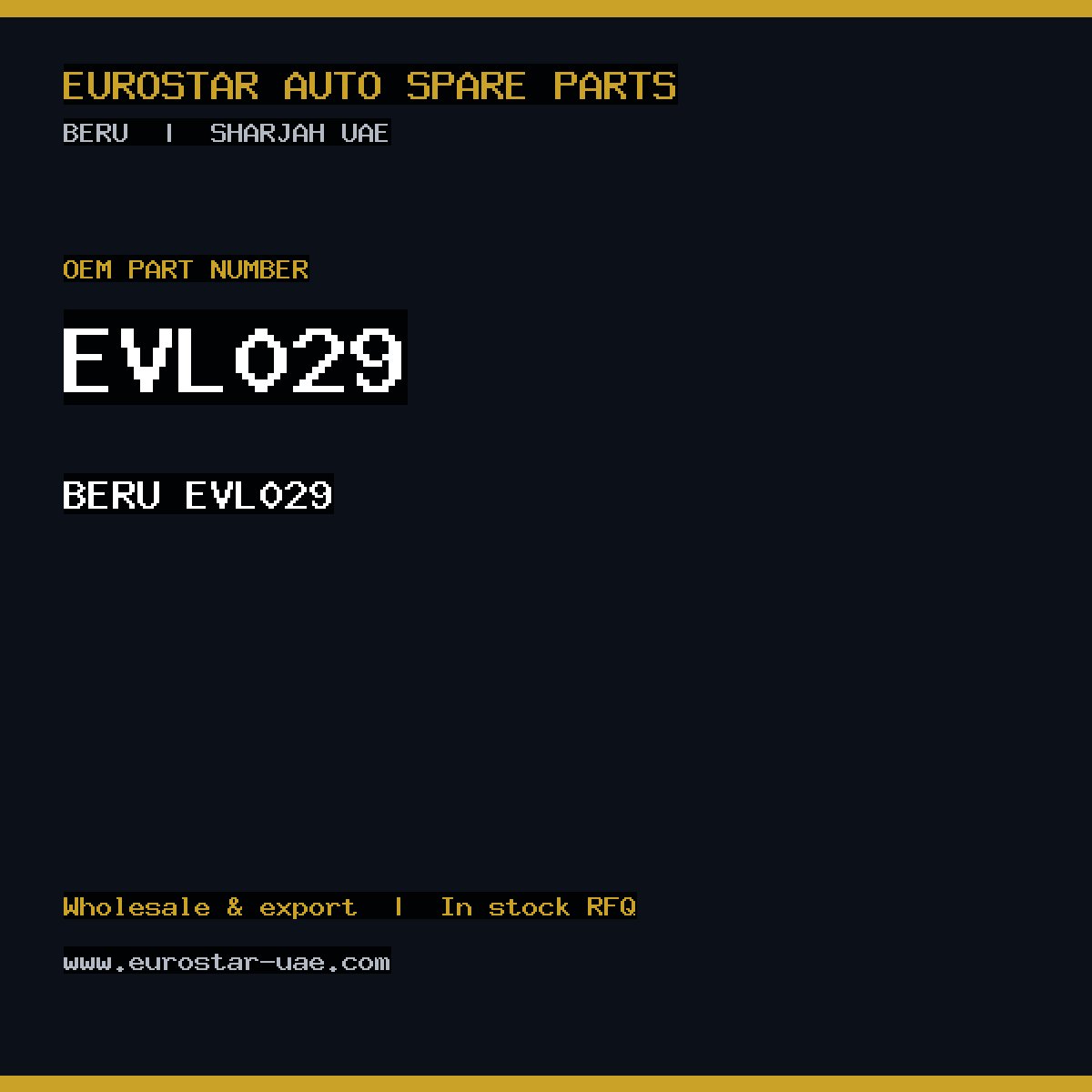 BERU EVL029