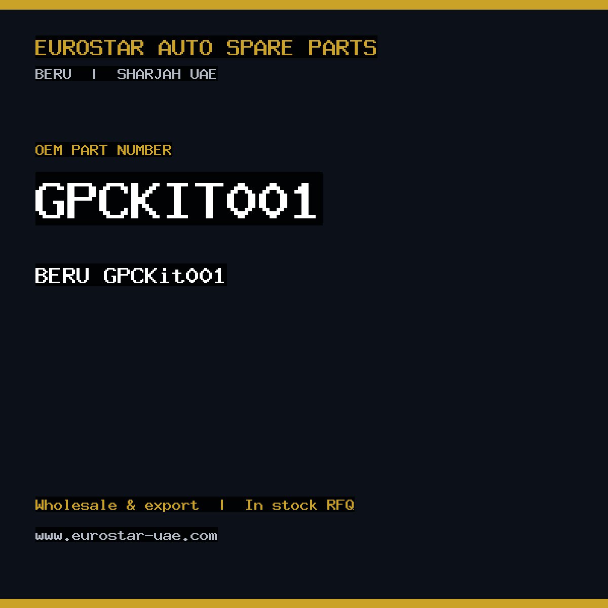 BERU GPCKIT001