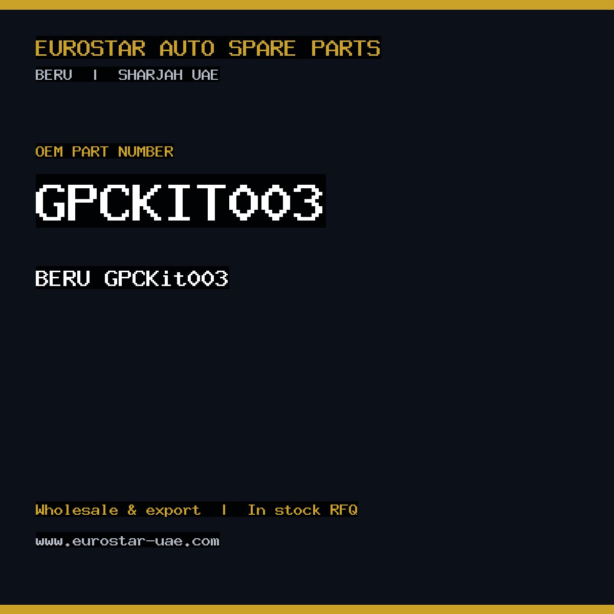 BERU GPCKIT003