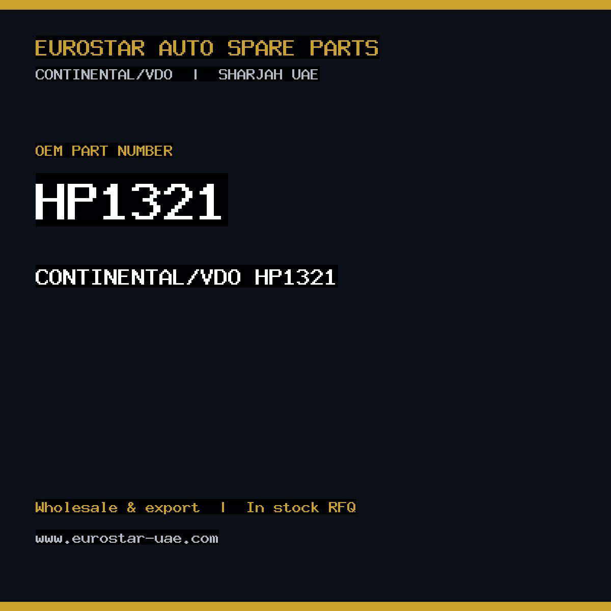 HP1321 — CONTINENTAL/VDO HP1321
