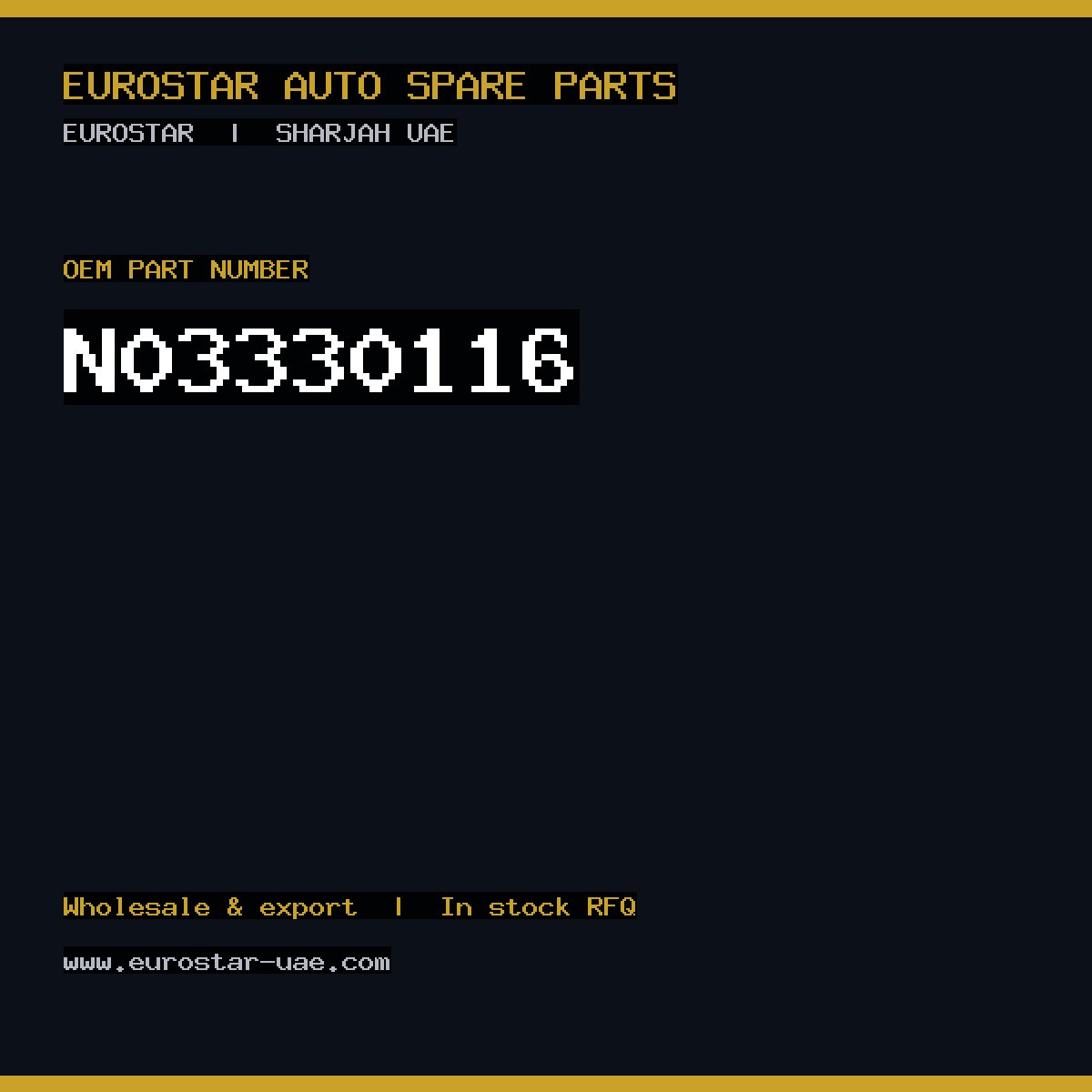 N03-330-116 — CONTINENTAL/VDO N03-330-116
